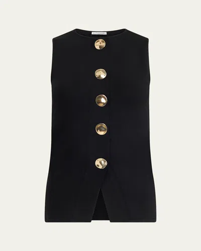 Altuzarra Happer Button-up Sleeveless Top In Black
