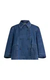 Altuzarra Hayden Cropped Organic Denim Jacket In Medium Wash