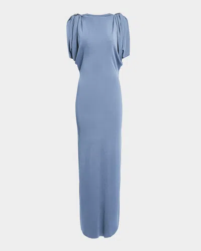 Altuzarra Henderson Draped Sleeveless Maxi Dress In Blue