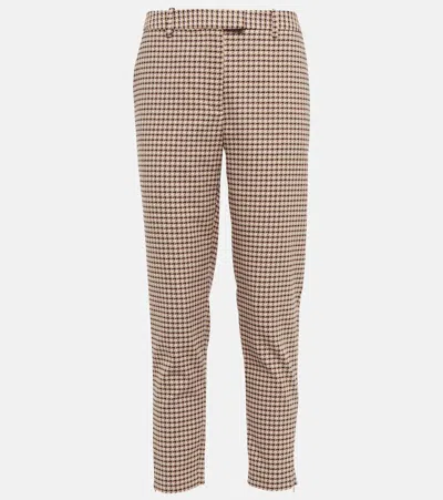 Altuzarra Henri Gingham Mid-rise Slim Pants In Driftwood Rosmarine
