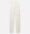 Altuzarra Tyr Envers Satin Wide Pleated Pants In Beige