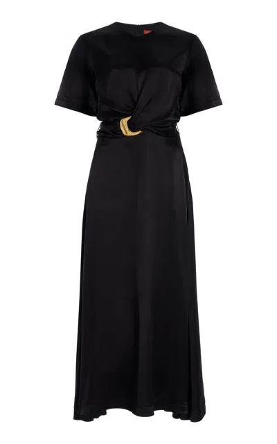 Altuzarra Honey Belted Silk Maxi Dress In 000001 Black