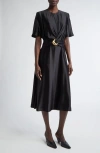 Altuzarra Honey Belted Silk Maxi Dress In 000001 Black