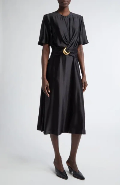 ALTUZARRA ALTUZARRA HONEY TIE WAIST SILK DRESS
