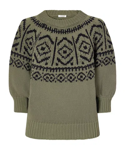 Altuzarra Howard Intarsia-knit Cotton-blend Sweater In Green