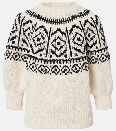 Altuzarra Howard Jacquard Cotton-blend Sweater In White