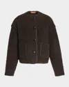 Altuzarra Irving Single-breasted Alpaca Boucle Jacket In Brown