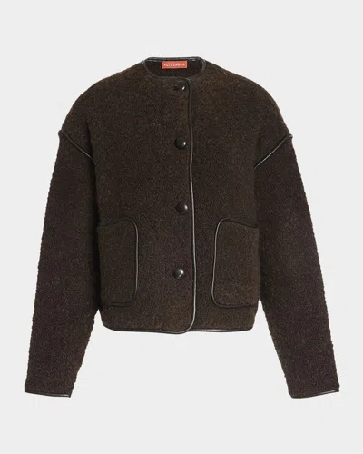 Altuzarra Irving Single-breasted Alpaca Boucle Jacket In Fudge Brown