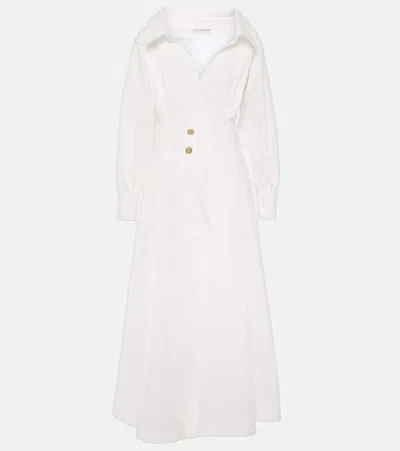Altuzarra Isabela Cotton-blend Midi Dress In Optic White