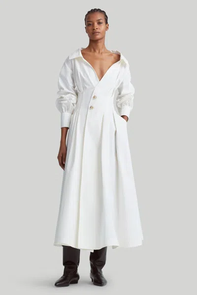 Altuzarra Isabela Cotton-blend Midi Dress In Optic White