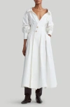 Altuzarra Isabela Cotton-blend Midi Dress In Optic White