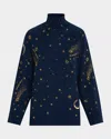 Altuzarra Jared Beaded Turtleneck Sweater In Navy