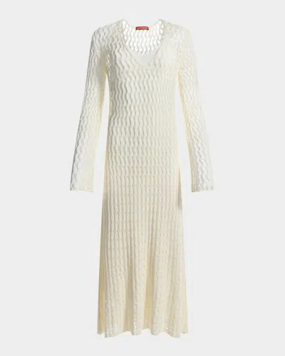 Altuzarra Jemmy Open Knit Long-sleeve Midi Dress