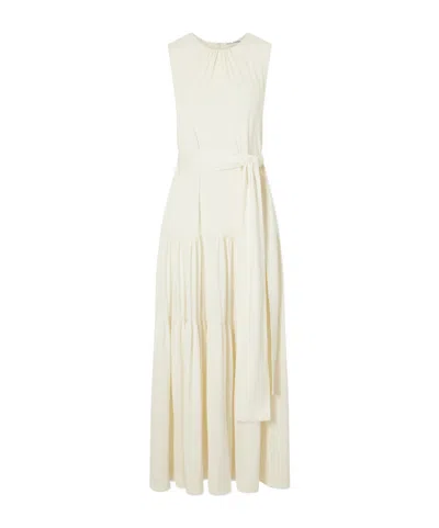 Altuzarra Liza Belted Tiered Gathered Jersey Maxi Dress In Neutral