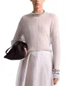 Altuzarra Jett Layered Cable Knit Sweater In Porcelain