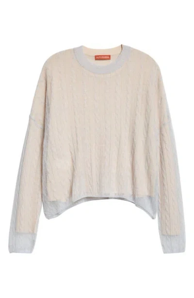 Altuzarra Jett Layered Cable Knit Sweater In Porcelain Blue