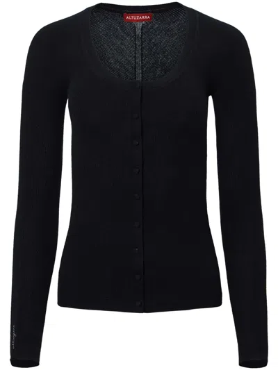 Altuzarra Jones Logo-embroidered Cashmere Cardigan In Black