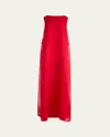 Altuzarra Jools Layered Silk Maxi Shift Dress In Red