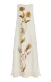 Altuzarra Jools Printed Silk Maxi Dress In White