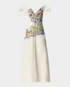 Altuzarra Jophee Drape Cap-sleeve Maxi Dress In Ivory Mythical Scene