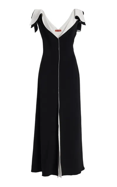 Altuzarra Jophee Layered Crepe Maxi Dress In Black