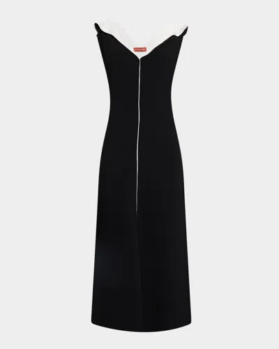 Altuzarra Jophee Layered Ruffle V-neck Midi Dress