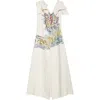 Altuzarra Jophee Drape Cap-sleeve Maxi Dress In Ivory Mythical Scenery
