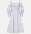 Altuzarra Josie Striped Cotton Midi Dress In Blue