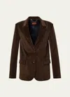 Altuzarra Jules Straight Corduroy Jacket In Walnut