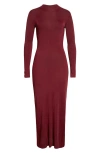 Altuzarra Kaplan Long Sleeve Knit Funnel Neck Dress In Burgundy