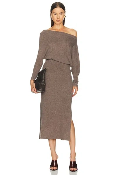 Altuzarra Kasos Asymmetric Cashmere Maxi Dress In Brown