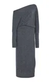Altuzarra Kasos Off-the-shoulder Cashmere Maxi Dress In Grey