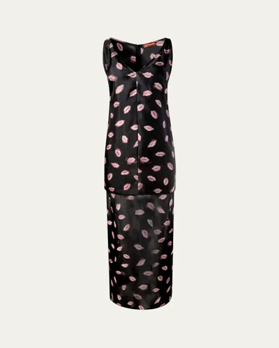 Altuzarra Katrin Lip-print Silk Maxi Dress