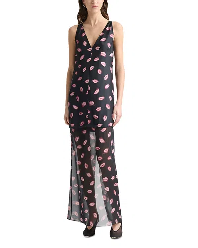 Altuzarra Katrin Lip Print Silk Chiffon Dress