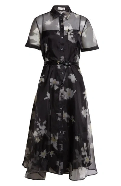 Altuzarra Kiera Print Silk Chiffon Belted Shirtdress In Multi