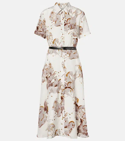 Altuzarra Kiera Printed Silk Shirt Dress In White