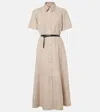 Altuzarra Kiera Suede Midi Dress In Beige