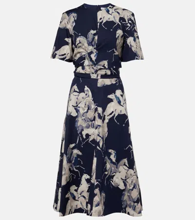 Altuzarra Kirsty Printed Cotton-blend Wrap Dress In Blue