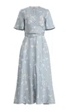Altuzarra Kirsty Silk Midi Dress In Blue