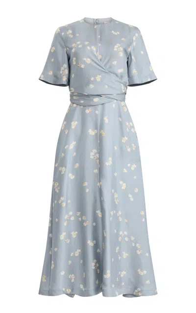 Altuzarra Kirsty Silk Midi Dress In Blue