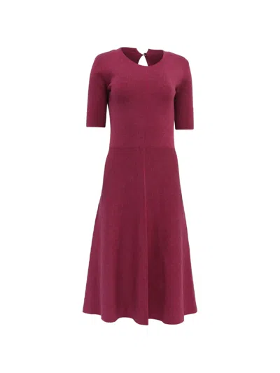 Pre-owned Altuzarra Knitted Flared Midi Dress In Red