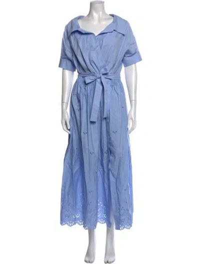 Pre-owned Altuzarra Lace Pattern Long Dress In Blue