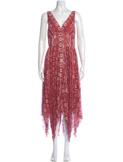 Pre-owned Altuzarra Lace Pattern Midi Length Dress In Pink