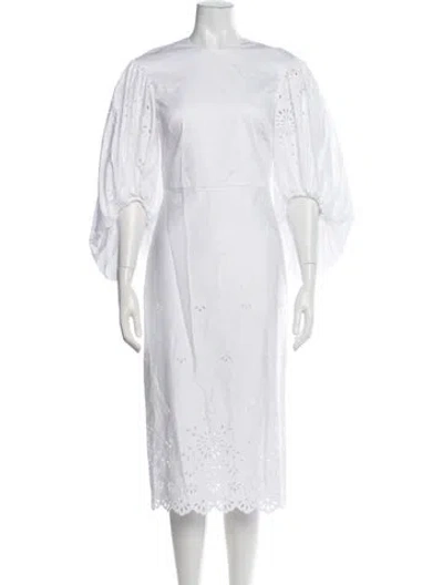 Pre-owned Altuzarra Lace Pattern Midi Length Dress W/ Tags In White