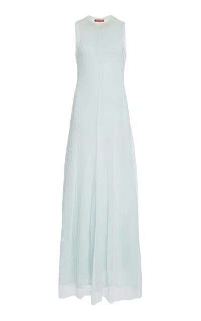 Altuzarra Laia Mohair-wool Knit Maxi Dress In Blue