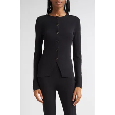 Altuzarra Lainey Cutaway Hem Cardigan In Black