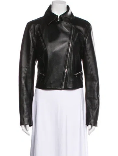 Pre-owned Altuzarra Lamb Leather Biker Jacket In Black
