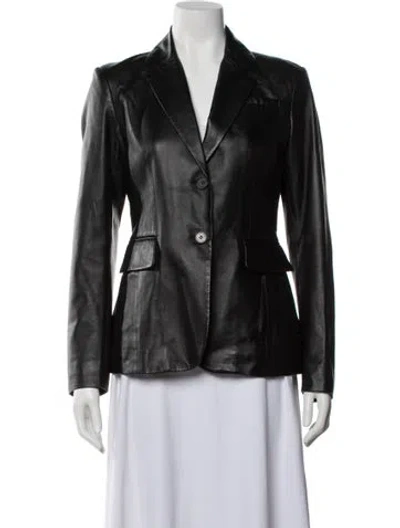 Pre-owned Altuzarra Lamb Leather Blazer In Black