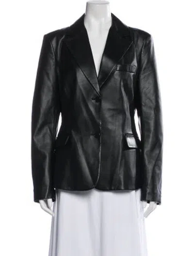 Pre-owned Altuzarra Lamb Leather Blazer In Black