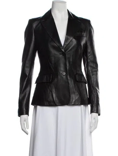 Pre-owned Altuzarra Lamb Leather Blazer In Black